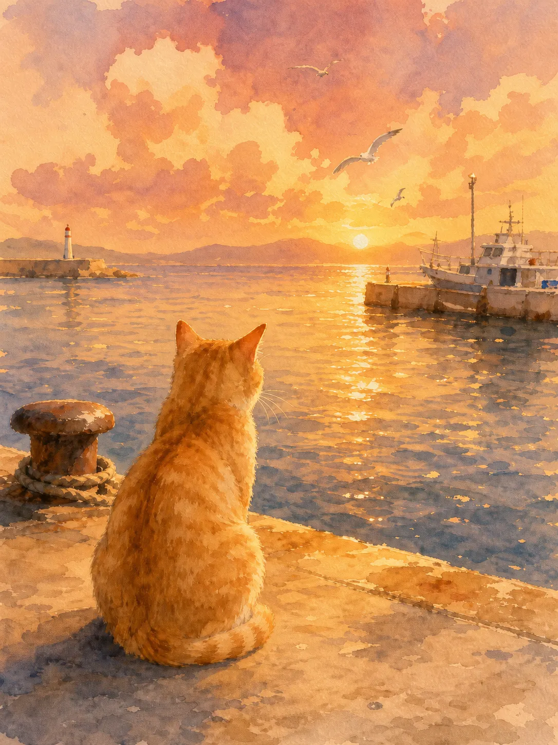 橘猫黄昏
