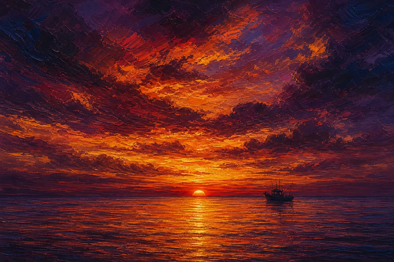 大海日落